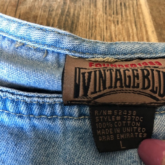 ✨ SOLD Vintage Blue Cotton Overalls Denim - Picture 7 of 10